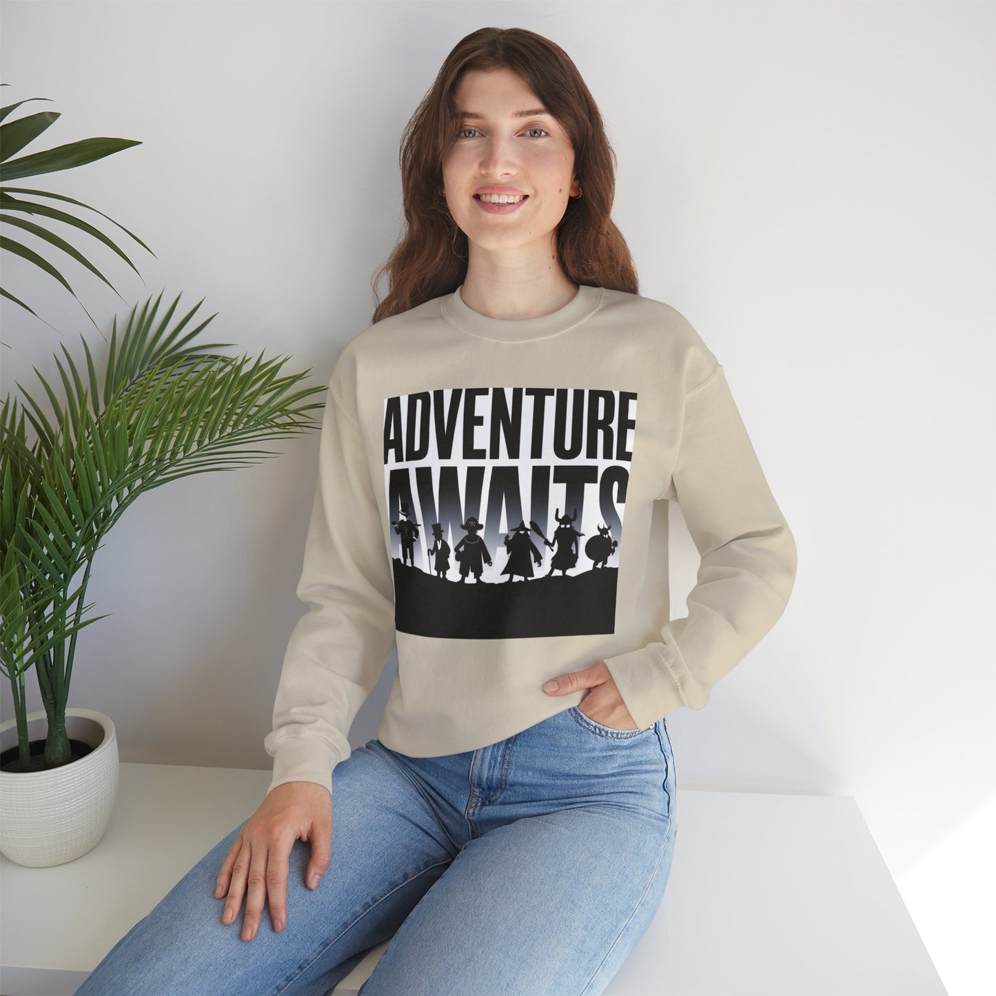 Adventure Awaits Sweatshirt Gildan 18000