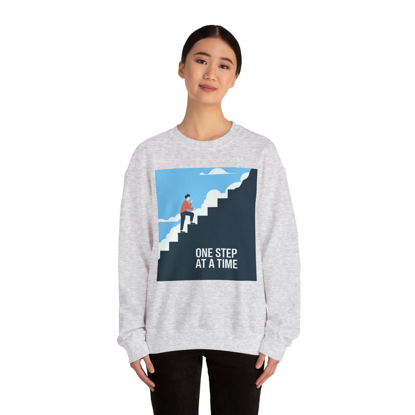 One Step At A Time Unisex Heavy Blend™ Crewneck Sweatshirt Gildan 18000