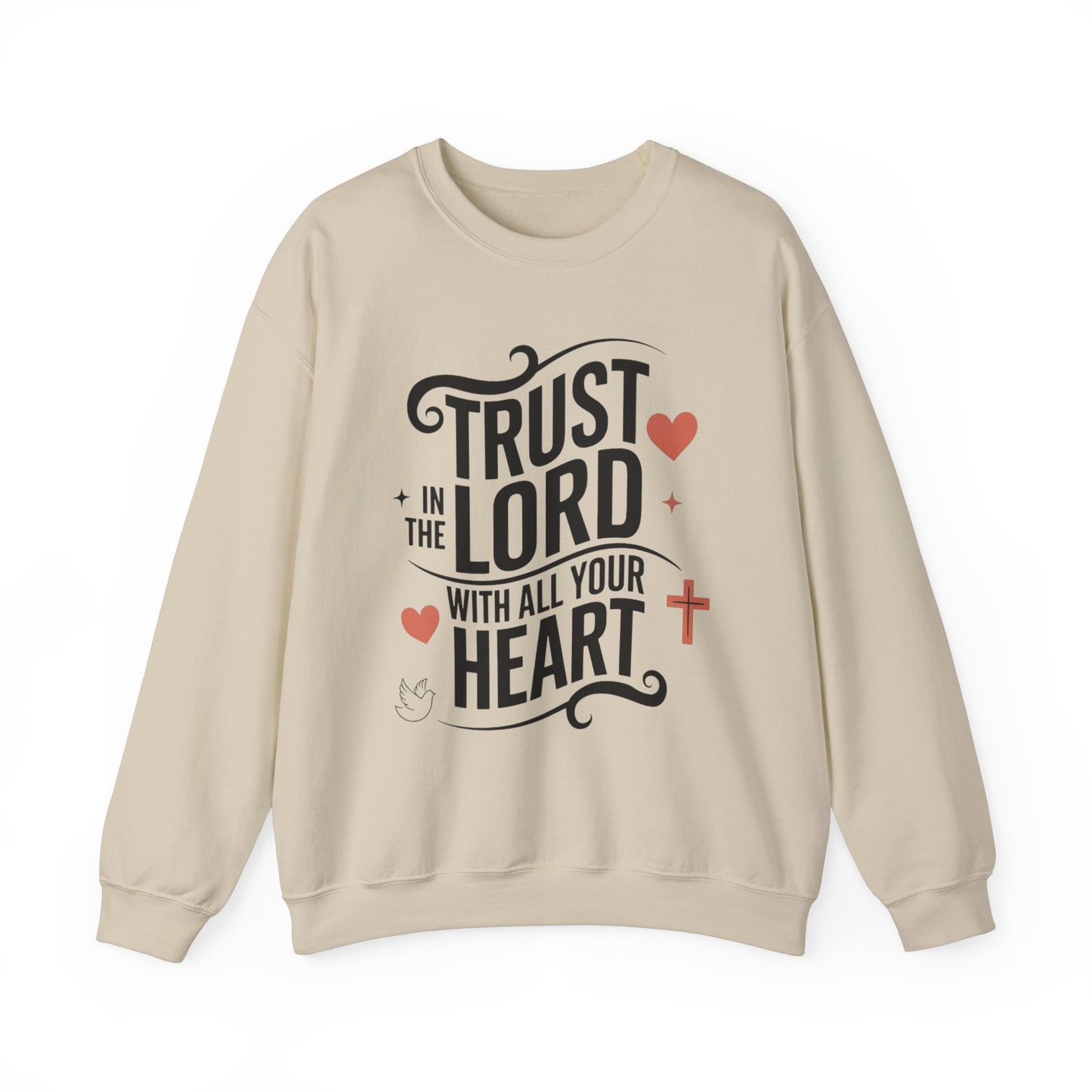 Trust In The LORD With All Your Heart Unisex Heavy Blend™ Crewneck Sweatshirt