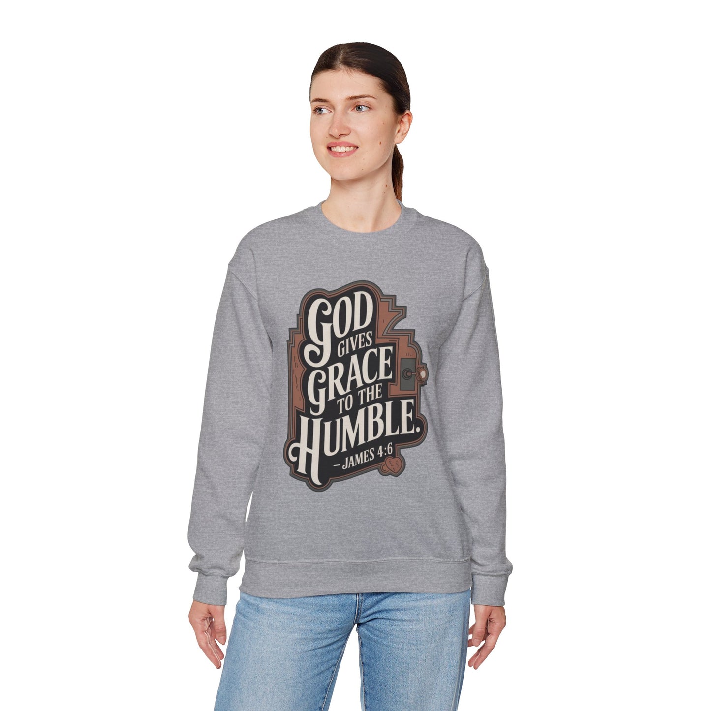 GOD Gives Grace To The Humble Sweatshirt Unisex Heavy Blend™ Crewneck