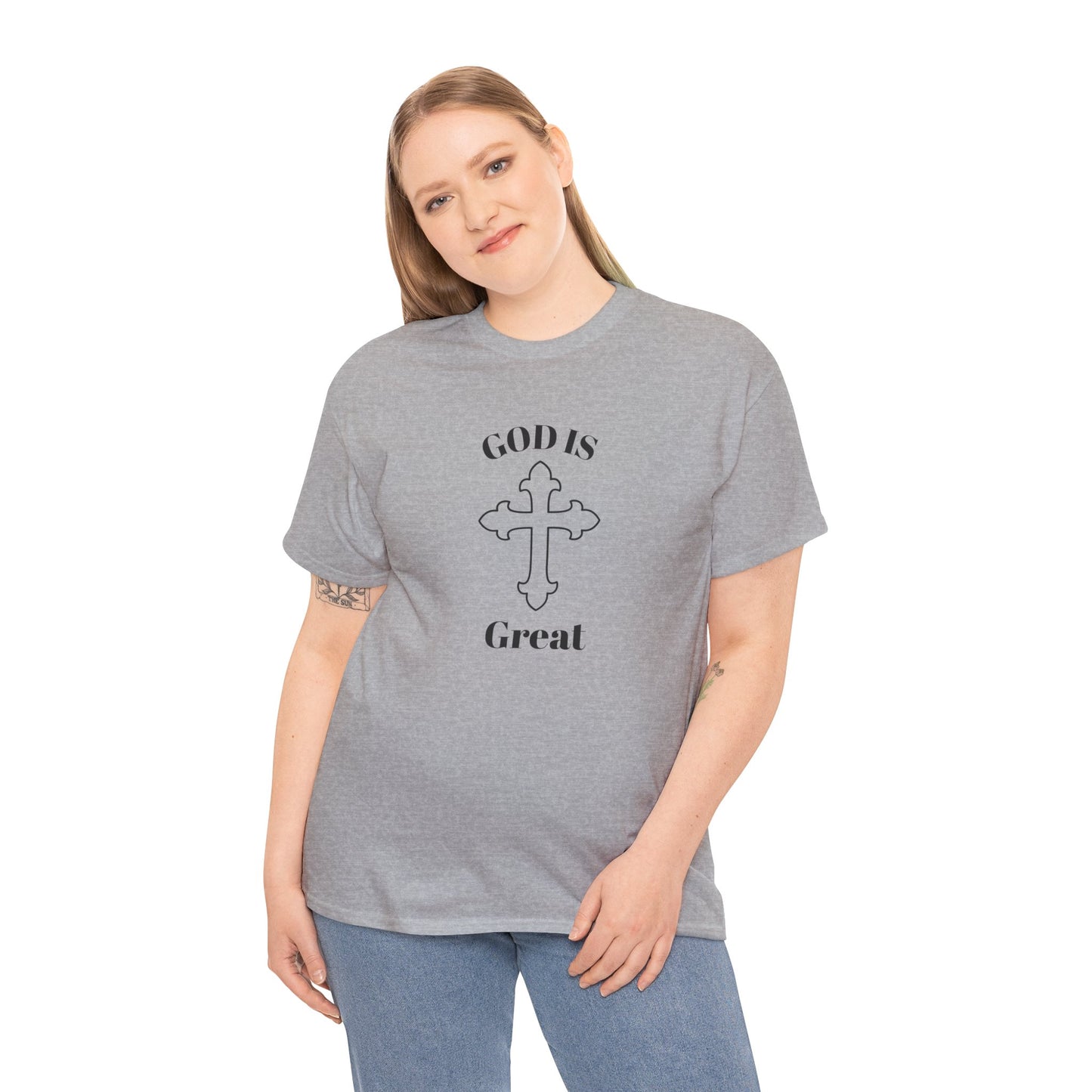 Religious Graphic Tee - GOD Is Great Unisex Heavy Cotton Tee