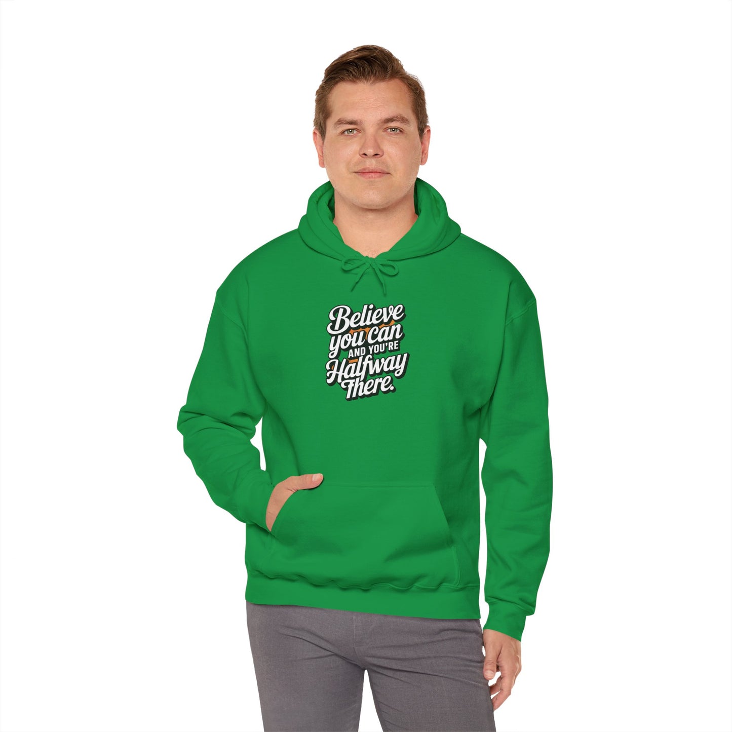 Believe You Can And Your Half Way There Unisex Heavy Blend™ Hooded Sweatshirt Gildan 18000