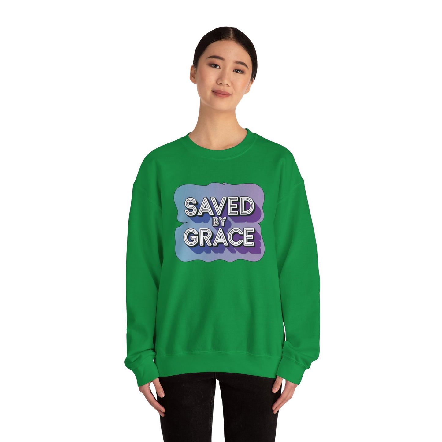 Saved By Grace  Unisex Heavy Blend™ Crewneck Sweatshirt