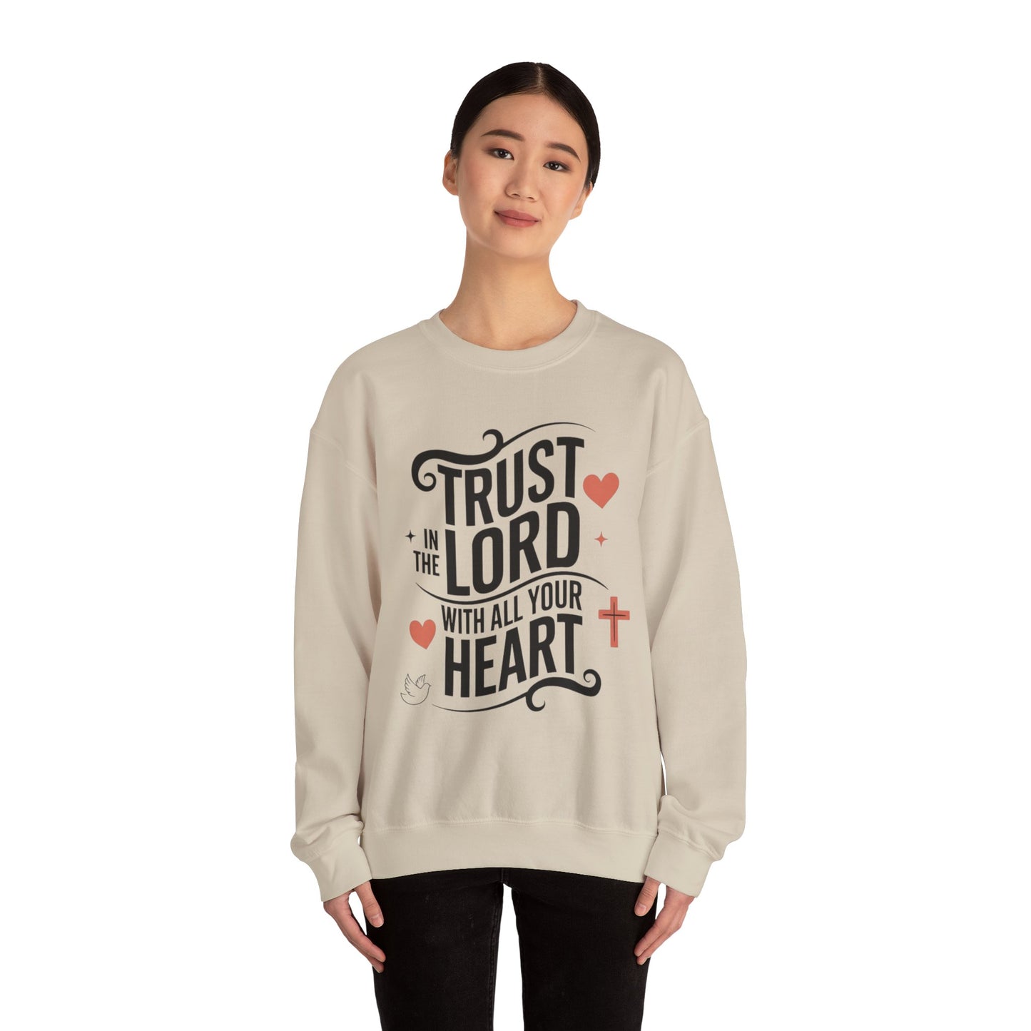 Trust In The LORD With All Your Heart Unisex Heavy Blend™ Crewneck Sweatshirt