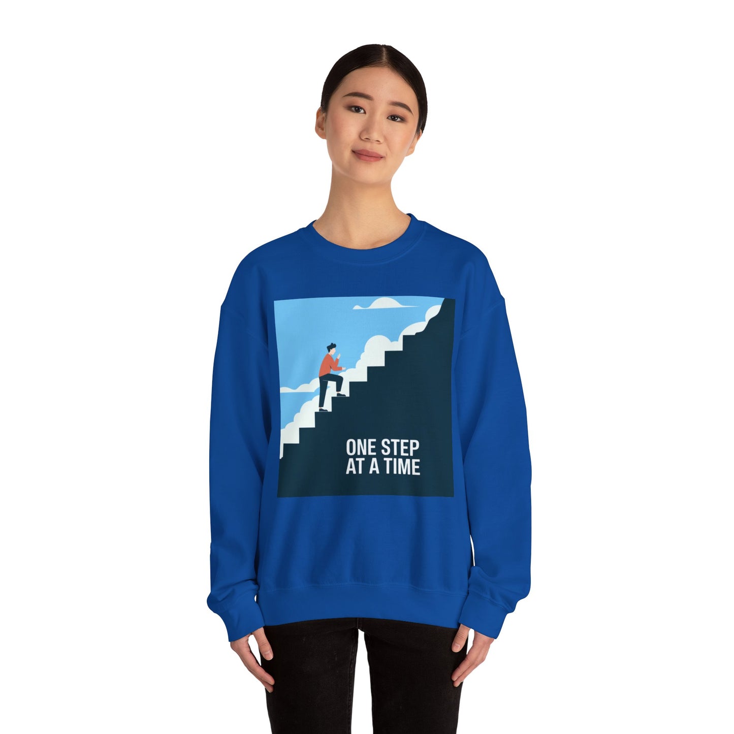 One Step At A Time Unisex Heavy Blend™ Crewneck Sweatshirt Gildan 18000