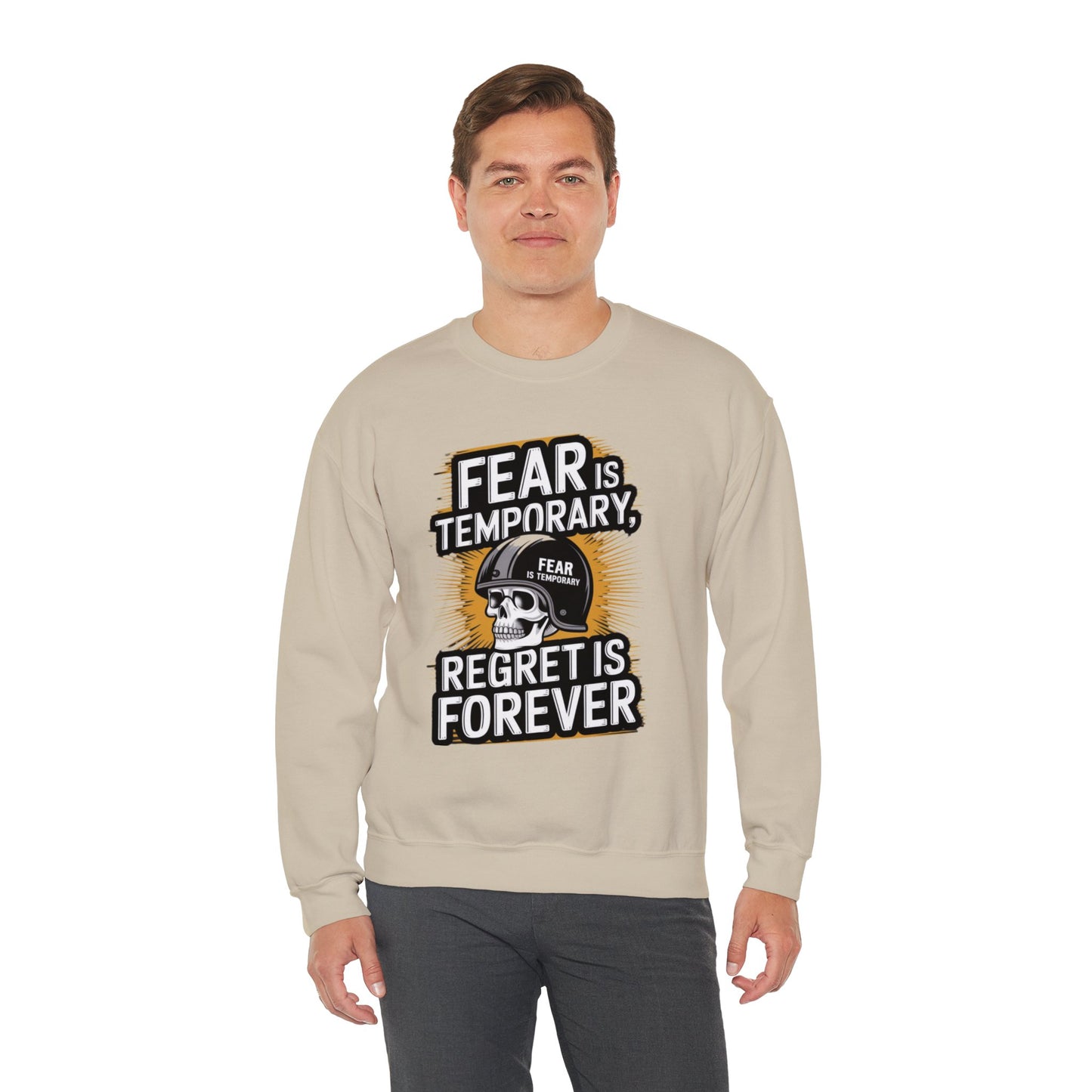 Fear Is Temporary Regret Is Forever Unisex Heavy Blend™ Crewneck Sweatshirt