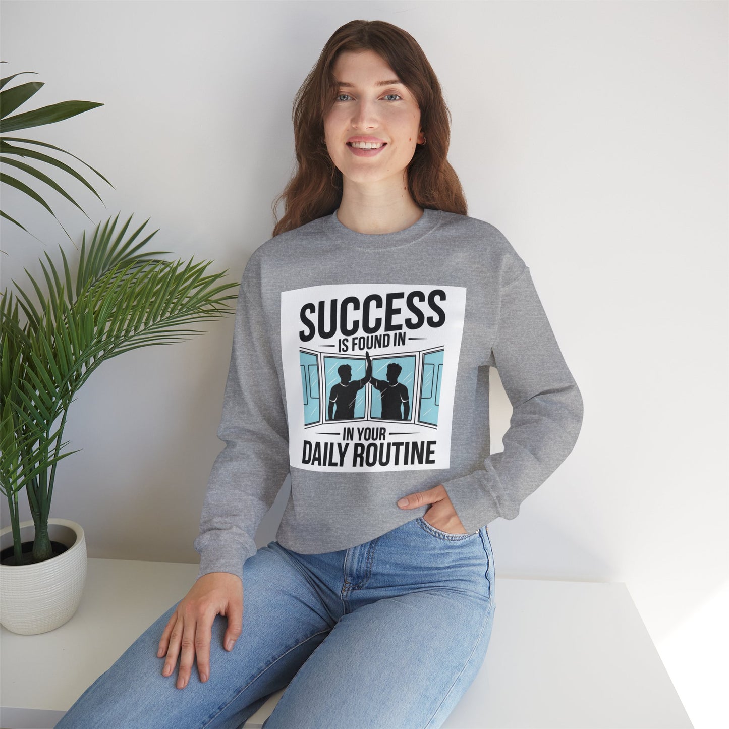 Success Is Found In Your Daily Routine Unisex Heavy Blend™ Crewneck Sweatshirt