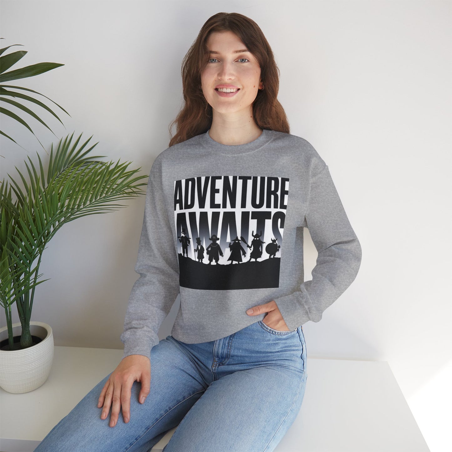 Adventure Awaits Sweatshirt Gildan 18000