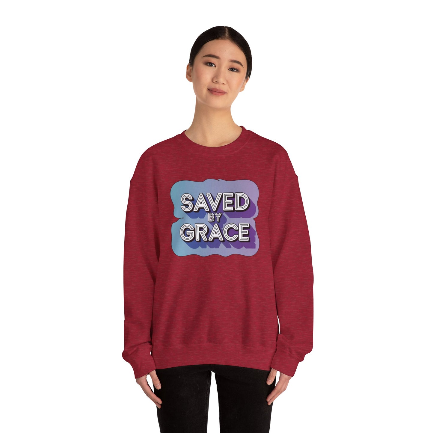 Saved By Grace  Unisex Heavy Blend™ Crewneck Sweatshirt