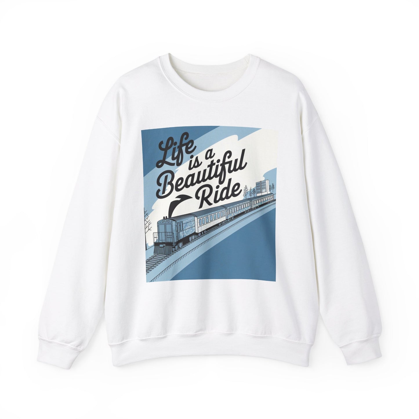 Life Is A Beautiful Ride Unisex Heavy Blend™ Crewneck Sweatshirt Gildan 18000