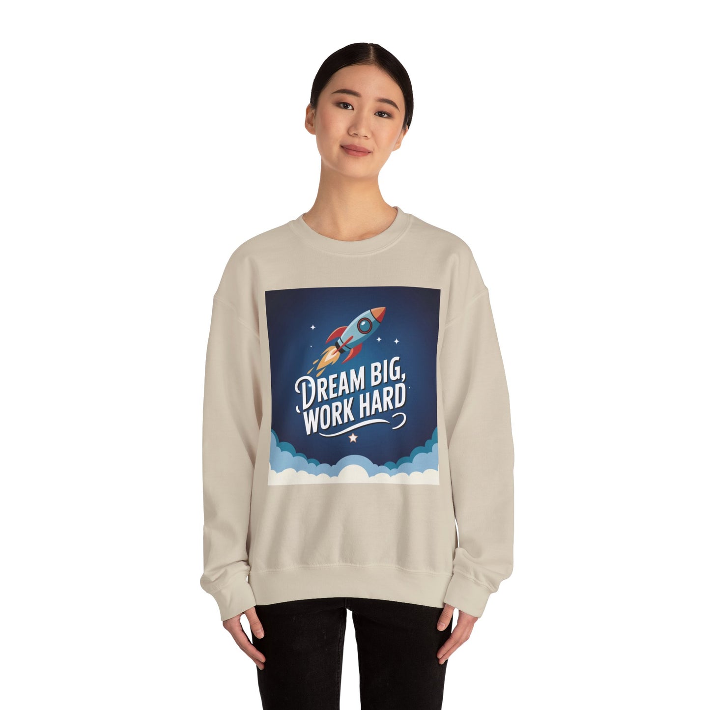 Dream Big Work Hard Unisex Heavy Blend™ Crewneck Sweatshirt Gildan 18000