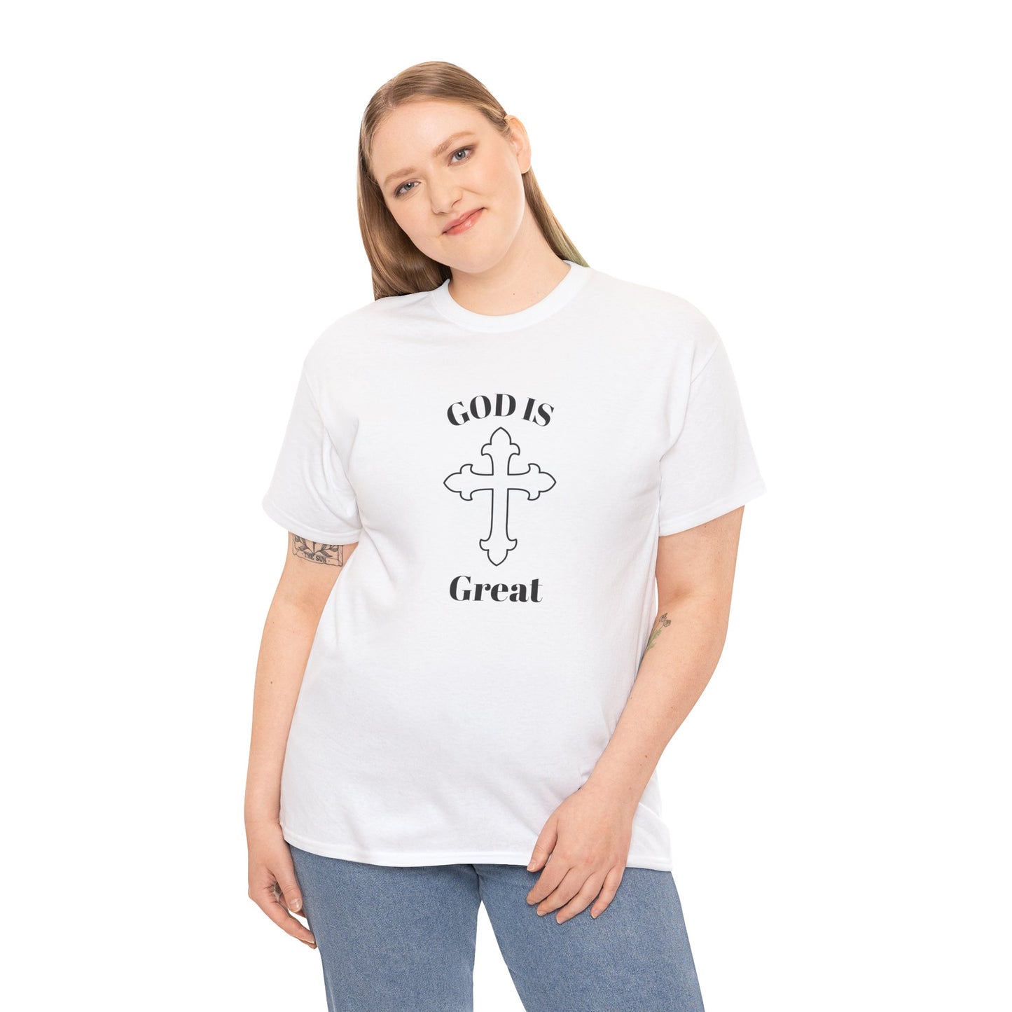 Religious Graphic Tee - GOD Is Great Unisex Heavy Cotton Tee