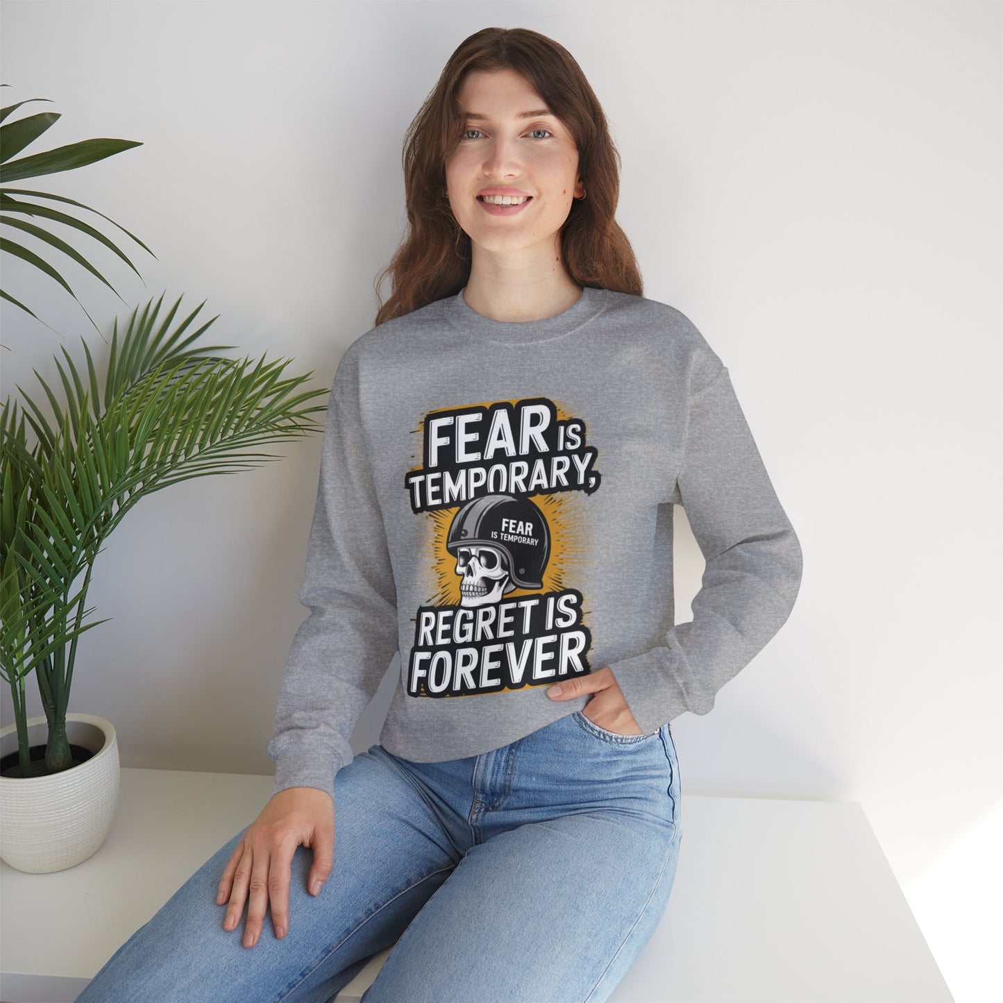 Fear Is Temporary Regret Is Forever Unisex Heavy Blend™ Crewneck Sweatshirt