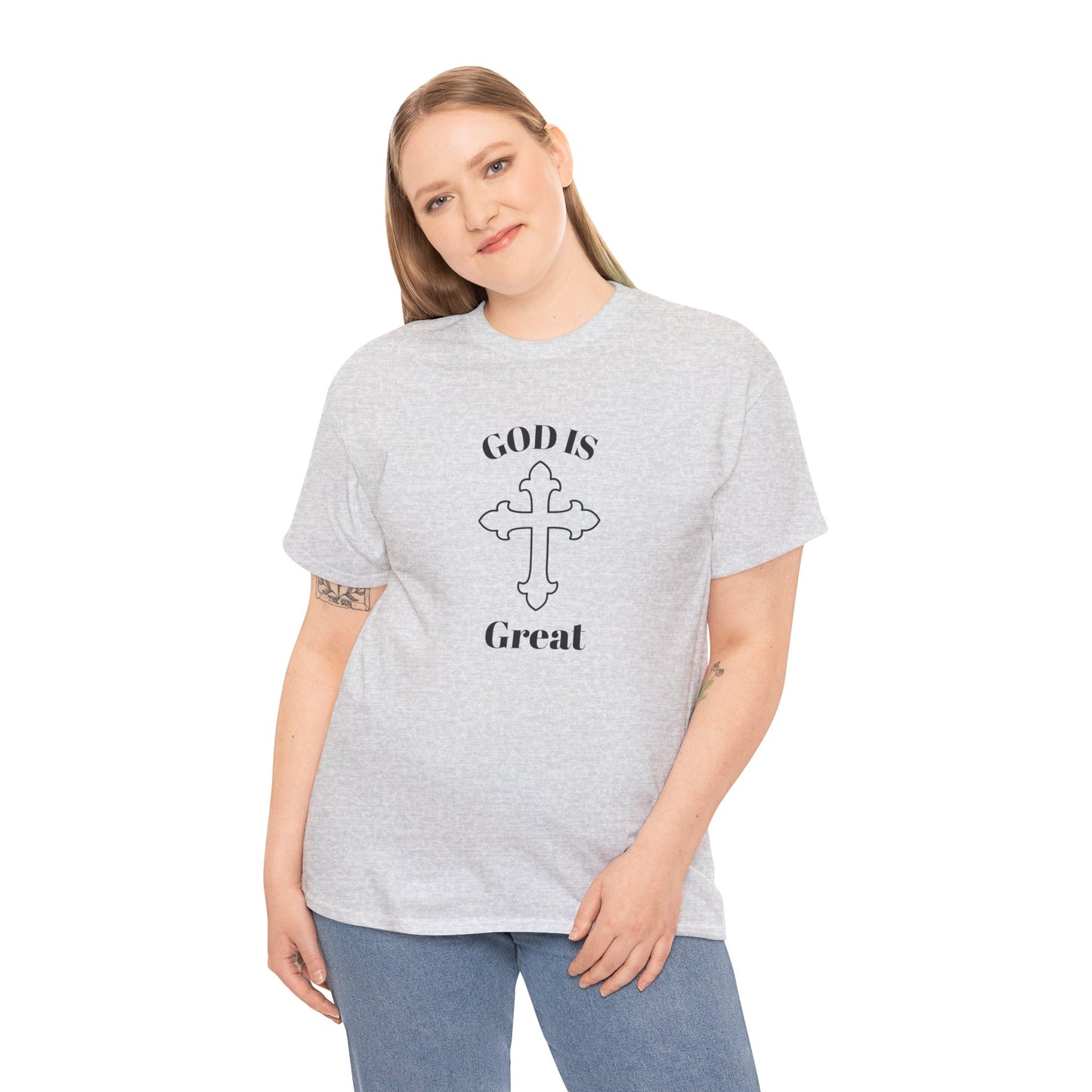 Religious Graphic Tee - GOD Is Great Unisex Heavy Cotton Tee