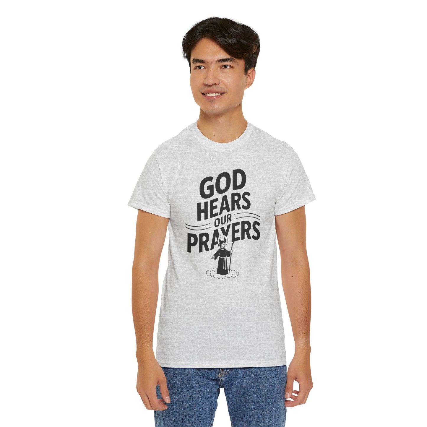 GOD Hears Our Prayers Unisex Heavy Cotton Tee