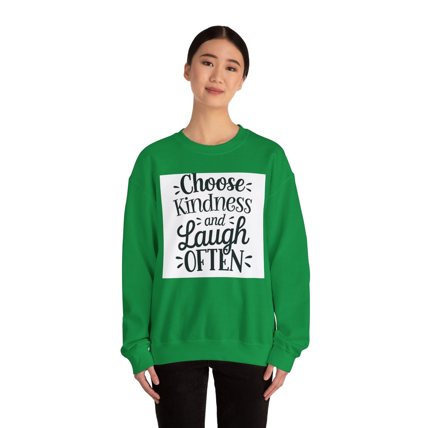 Choose Kindness And Laugh OFTEN Unisex Heavy Blend™ Crewneck Sweatshirt Gildan 18000