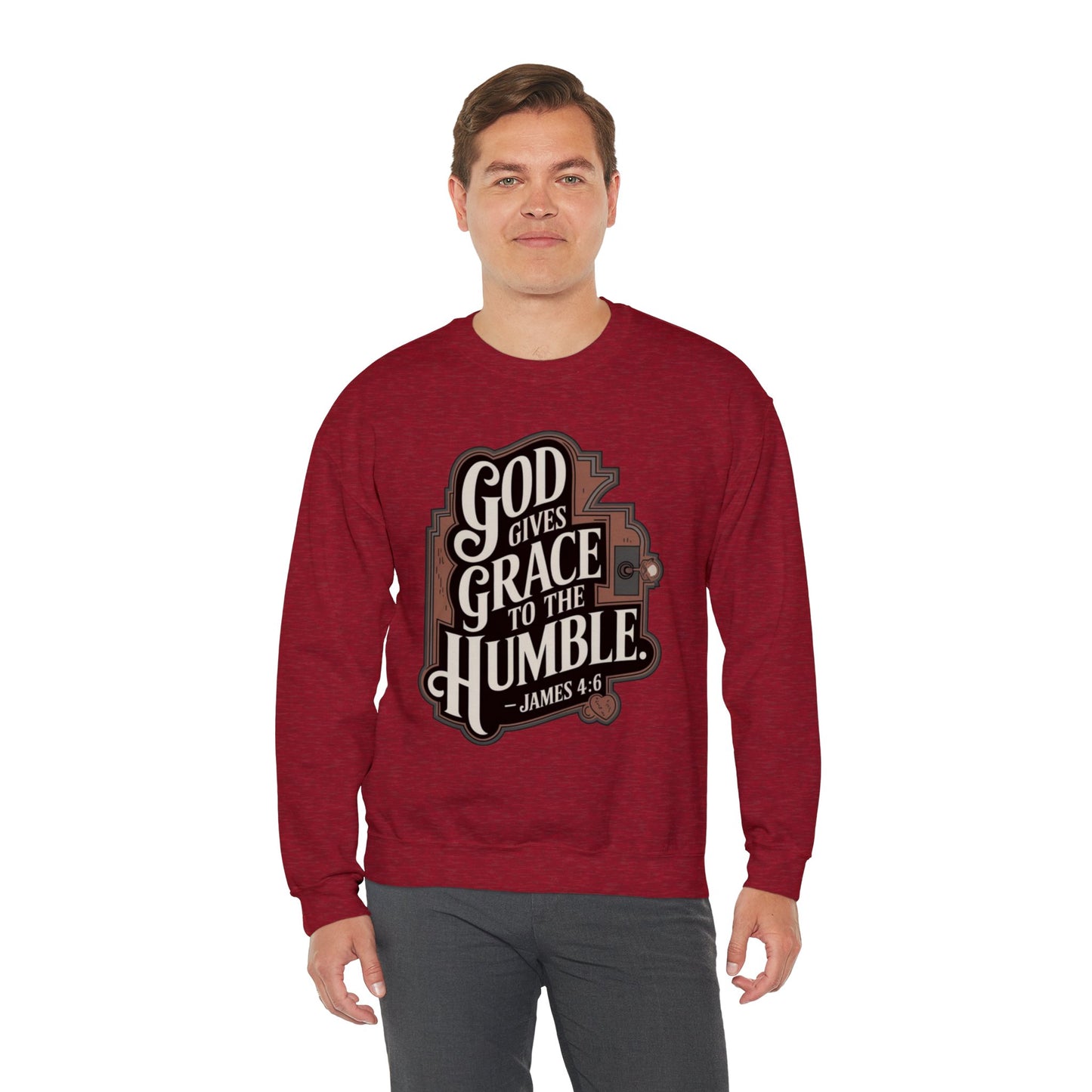 GOD Gives Grace To The Humble Sweatshirt Unisex Heavy Blend™ Crewneck