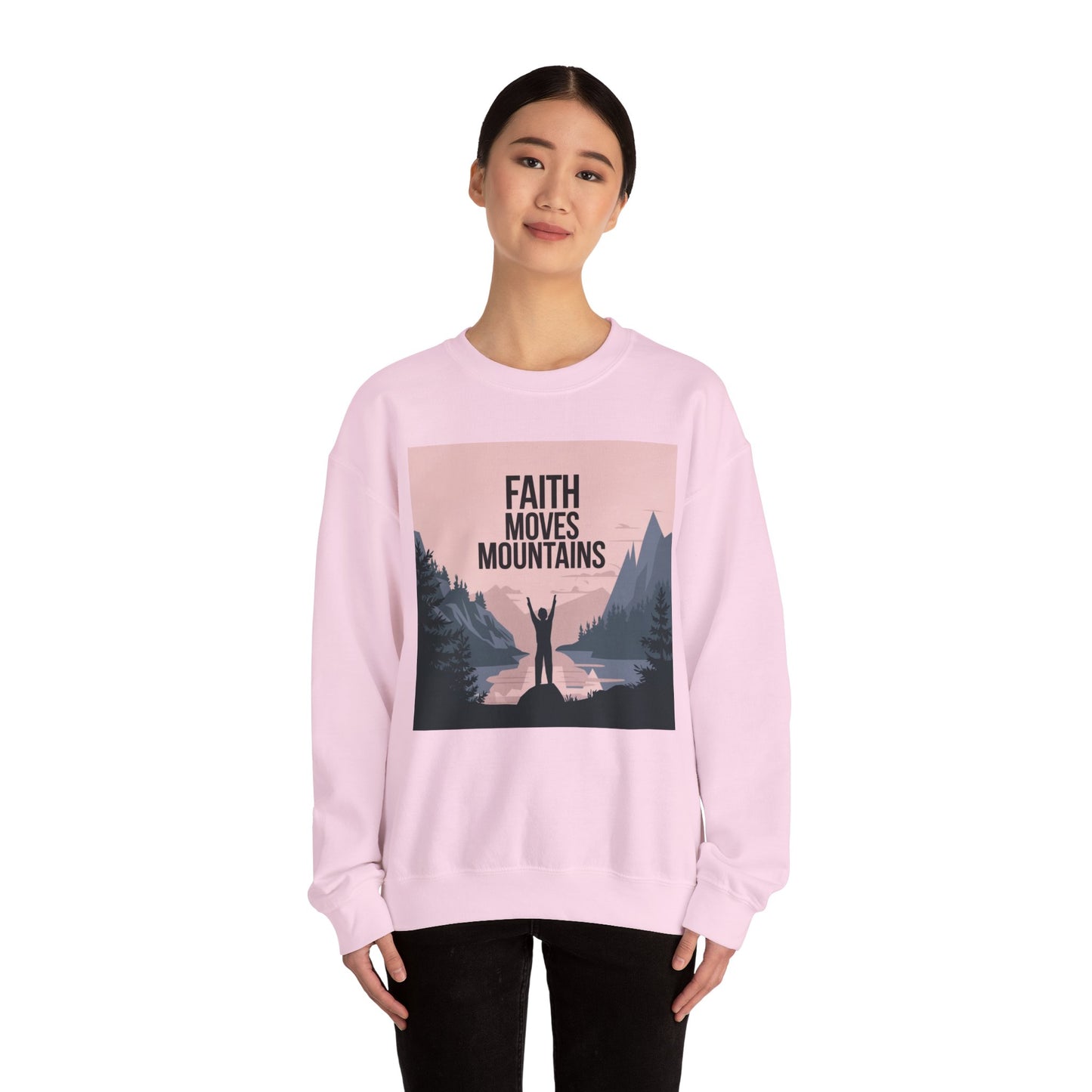 Faith Moves Mountains Unisex Heavy Blend™ Crewneck Sweatshirt