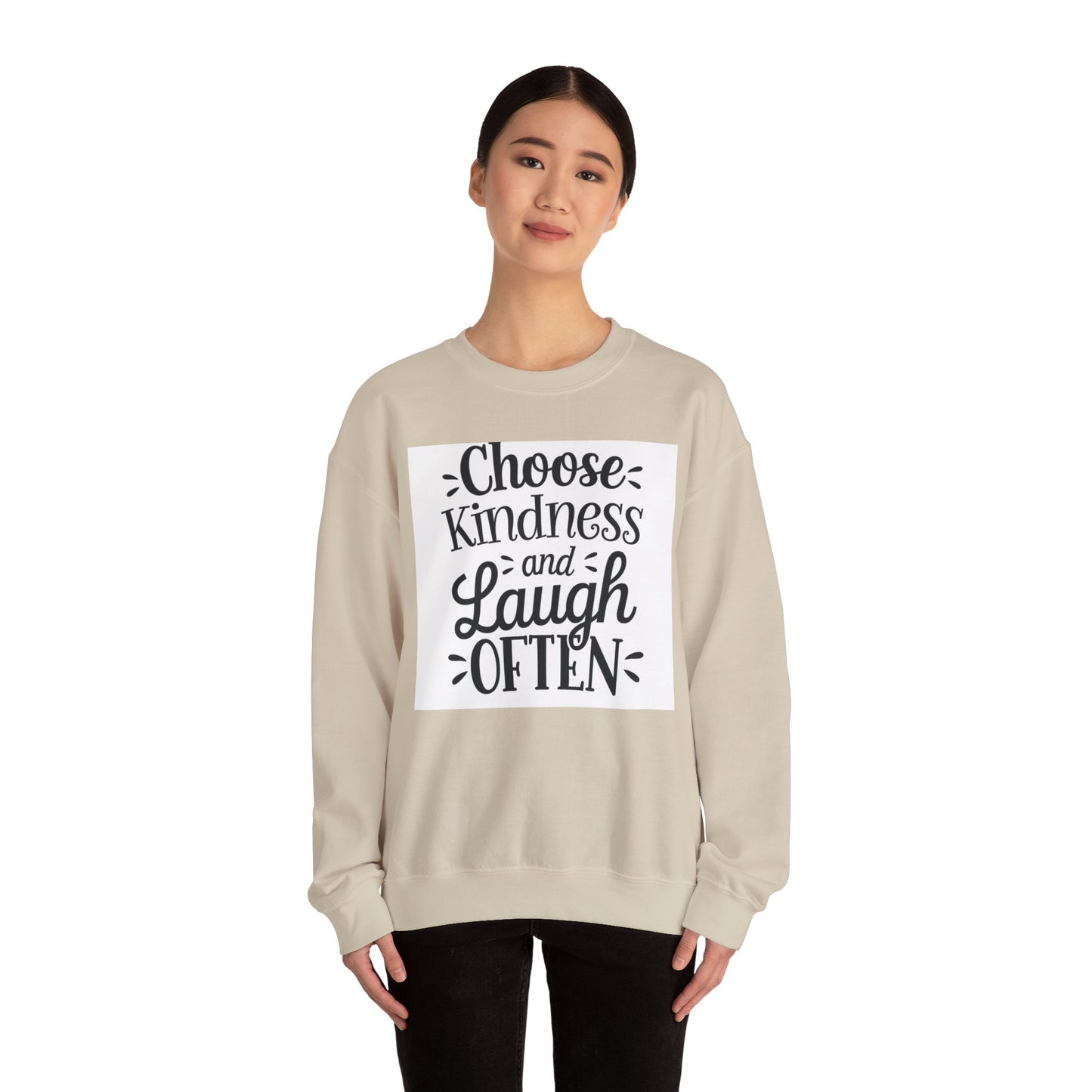 Choose Kindness And Laugh OFTEN Unisex Heavy Blend™ Crewneck Sweatshirt Gildan 18000