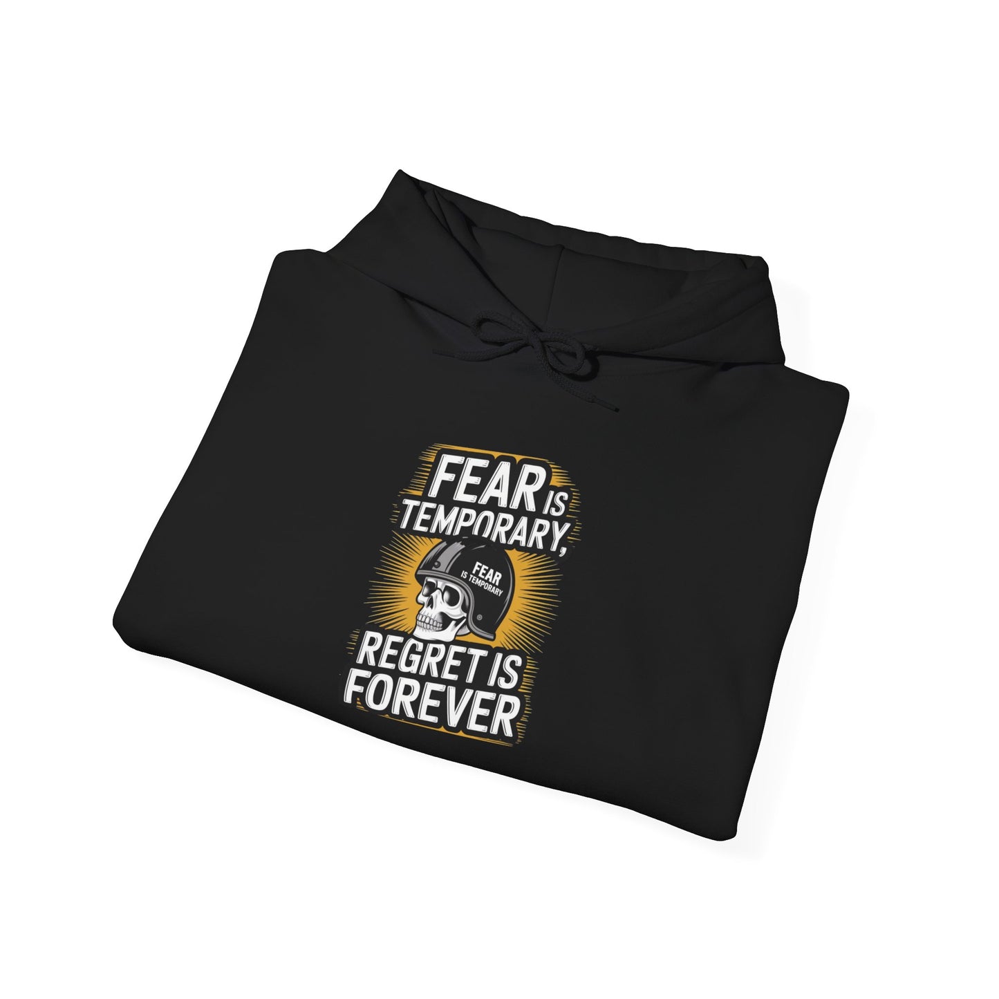 Fear Is Temporary, Regret Is Forever Unisex Heavy Blend™ Hoodie, Hooded Sweatshirt Gildan 18500