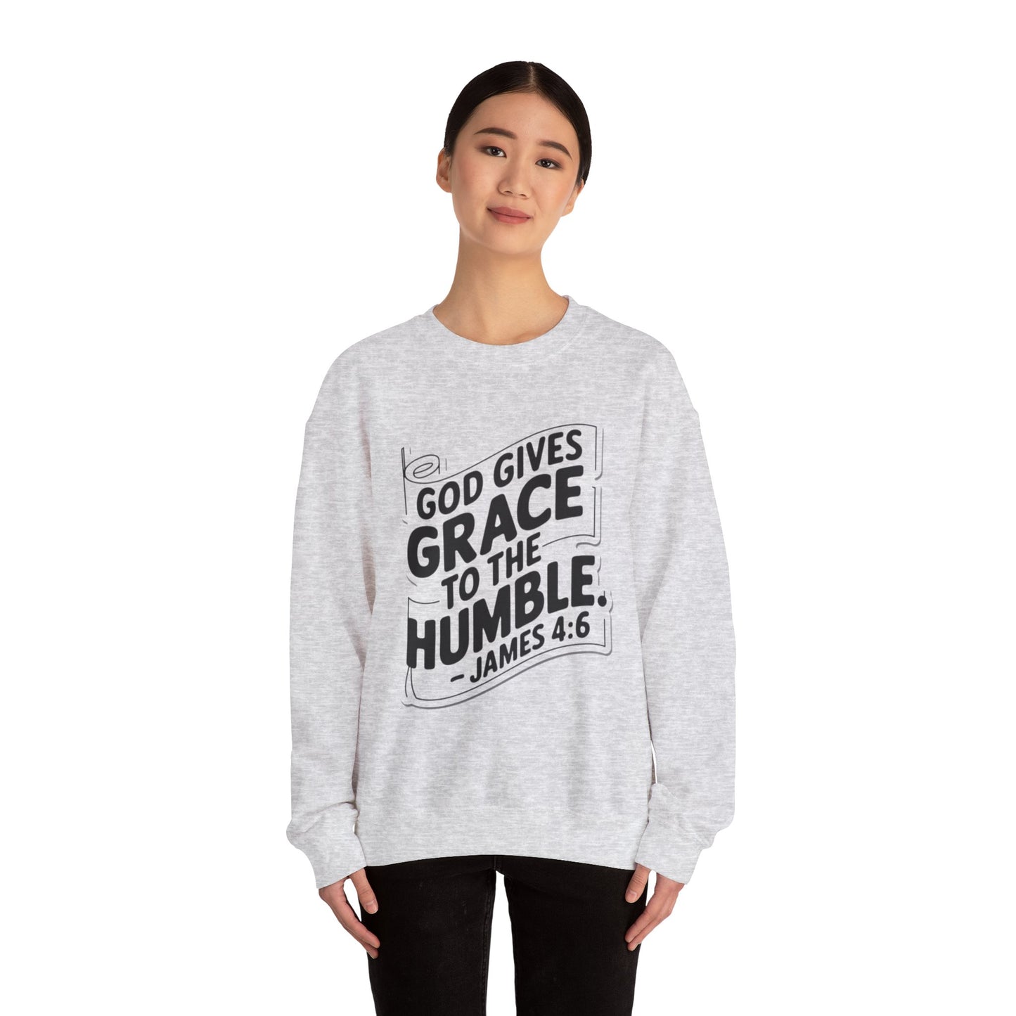 GOD Gives Grace To The Humble Unisex Heavy Blend™ Crewneck Sweatshirt