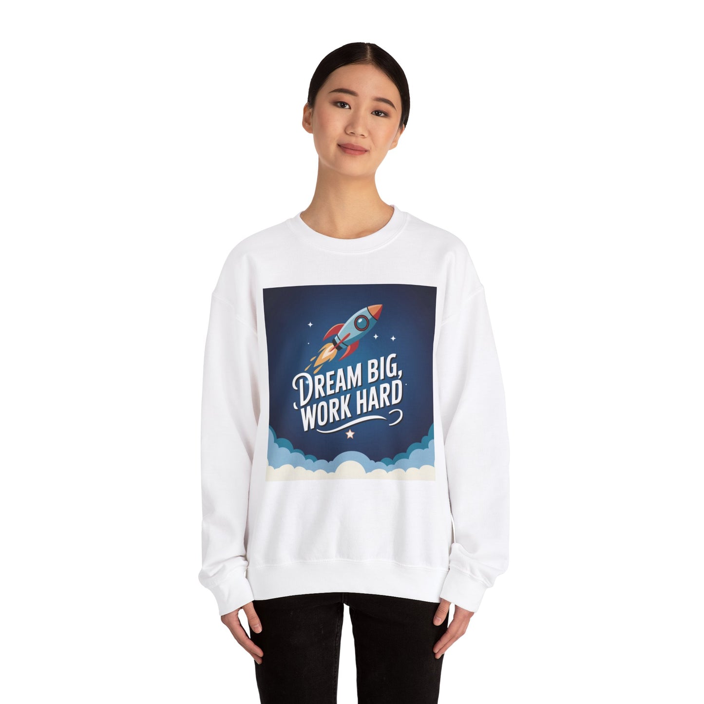 Dream Big Work Hard Unisex Heavy Blend™ Crewneck Sweatshirt Gildan 18000