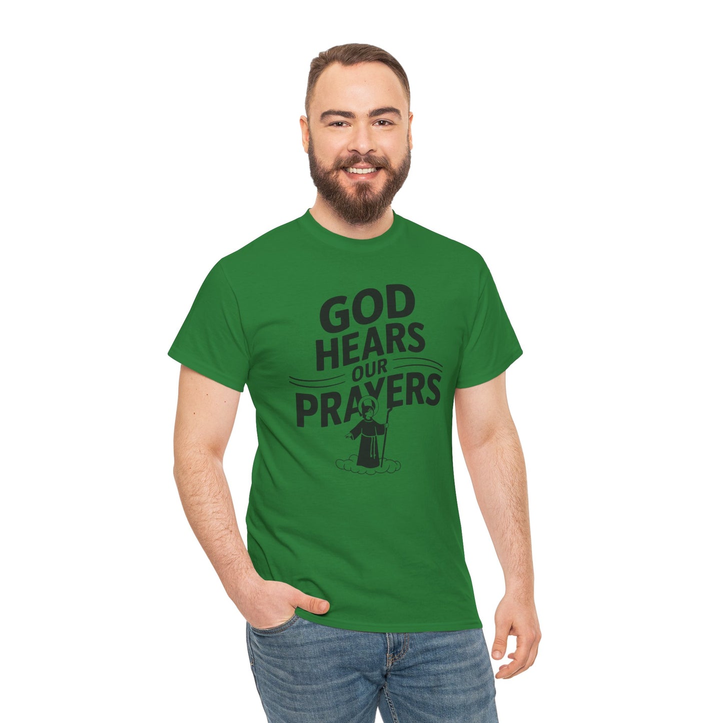 GOD Hears Our Prayers Unisex Heavy Cotton Tee