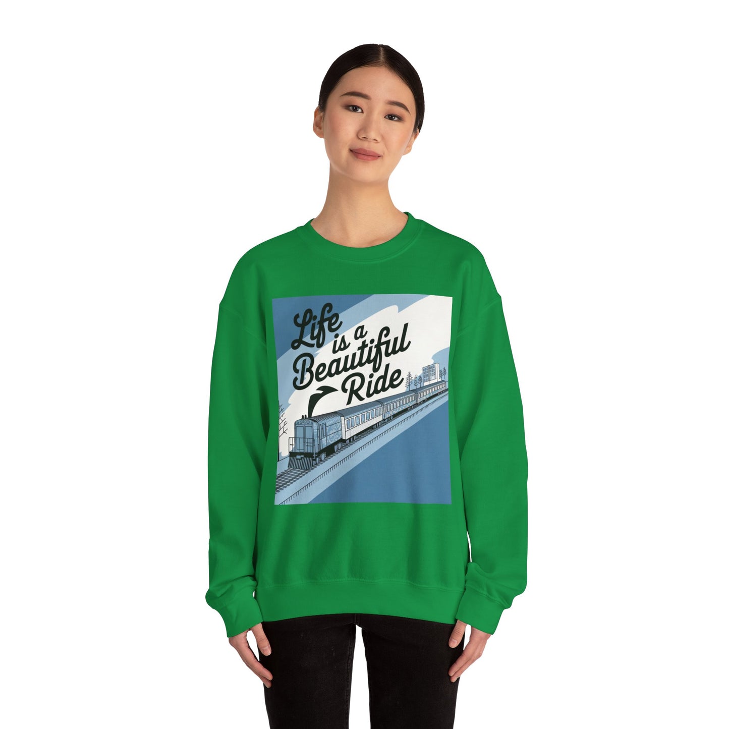 Life Is A Beautiful Ride Unisex Heavy Blend™ Crewneck Sweatshirt Gildan 18000