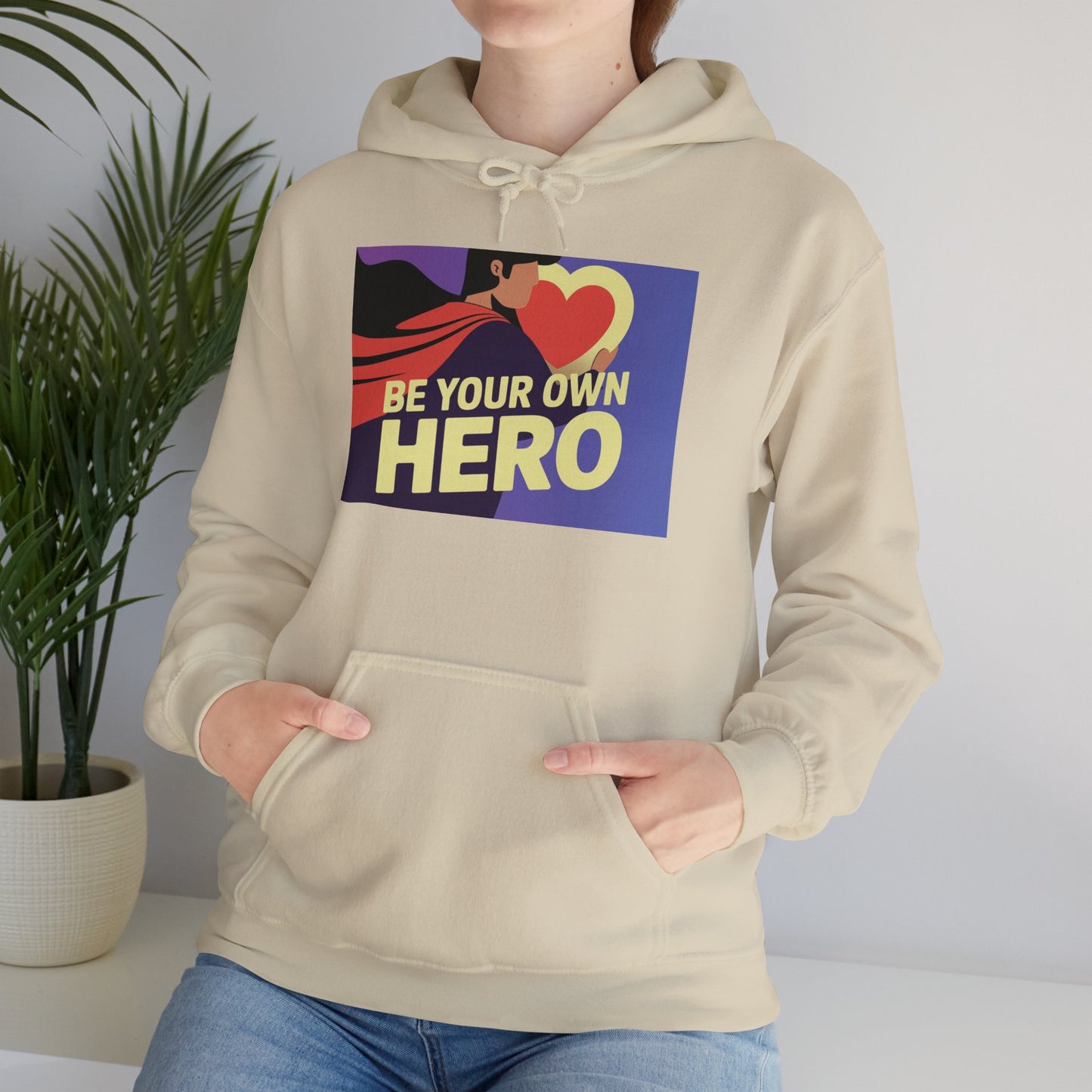 Be Your Own Hero Unisex Heavy Blend™ Hoodie, Hooded Sweatshirt Gildan 18500