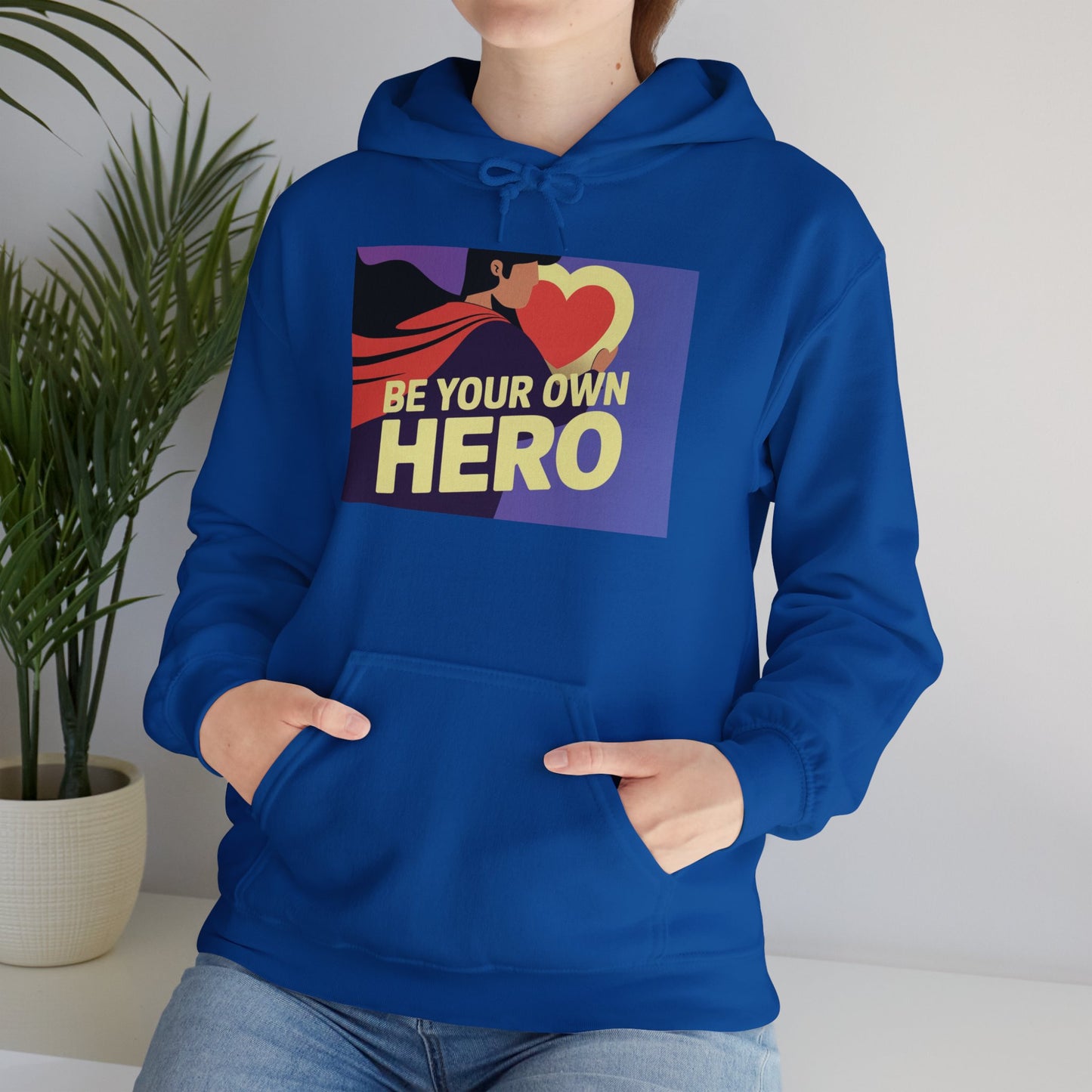 Be Your Own Hero Unisex Heavy Blend™ Hoodie, Hooded Sweatshirt Gildan 18500