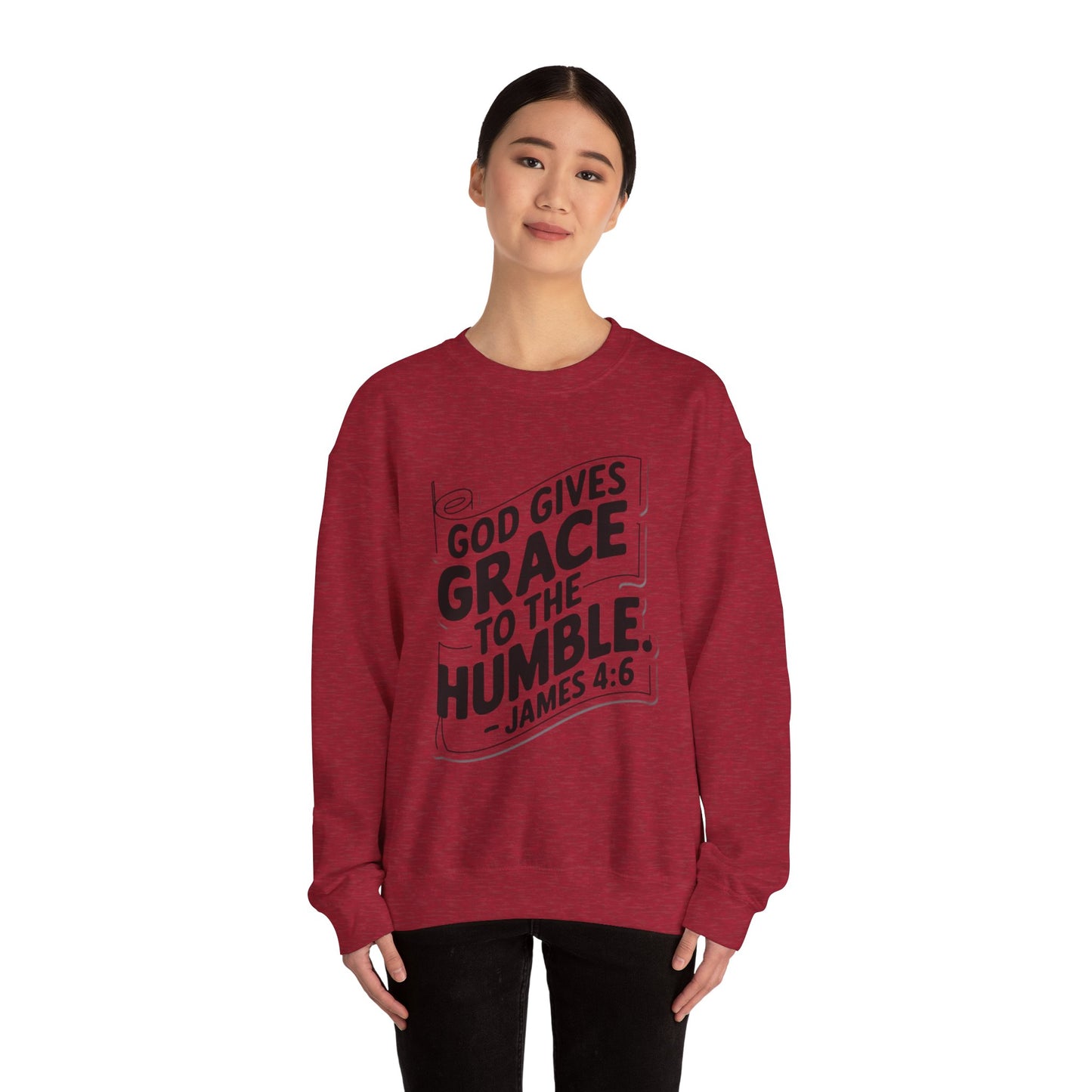 GOD Gives Grace To The Humble Unisex Heavy Blend™ Crewneck Sweatshirt