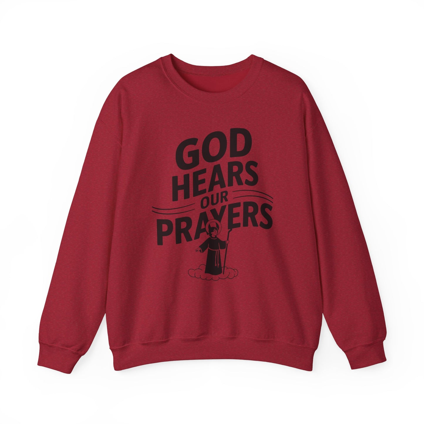 GOD Hears Our Prayers Unisex Heavy Blend™ Crewneck Sweatshirt