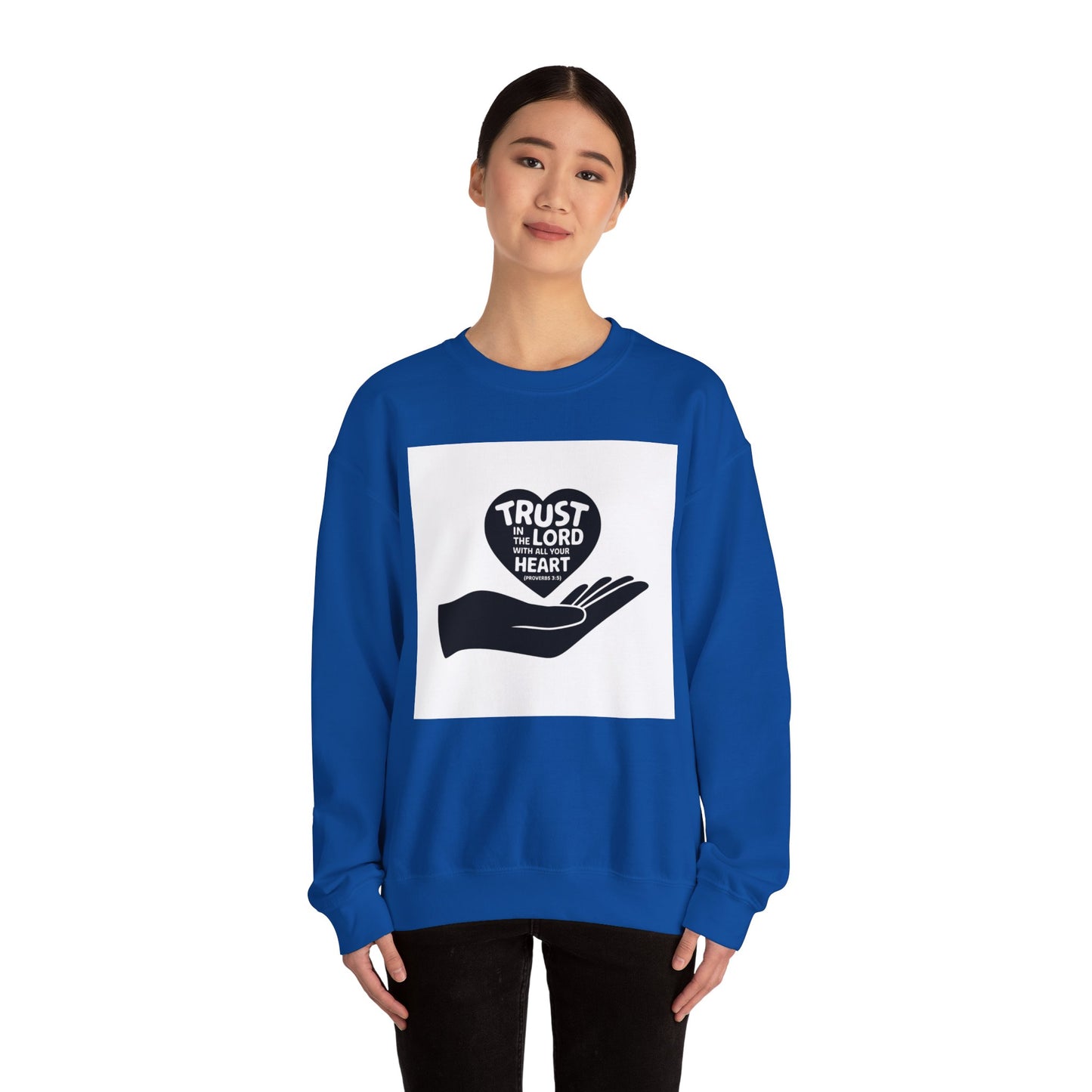 Trust In The LORD With All Your Heart  Unisex Heavy Blend™ Crewneck Sweatshirt