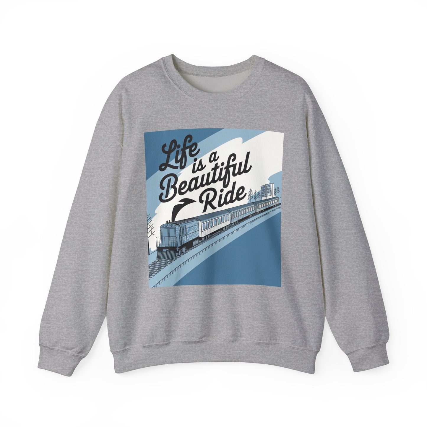 Life Is A Beautiful Ride Unisex Heavy Blend™ Crewneck Sweatshirt Gildan 18000