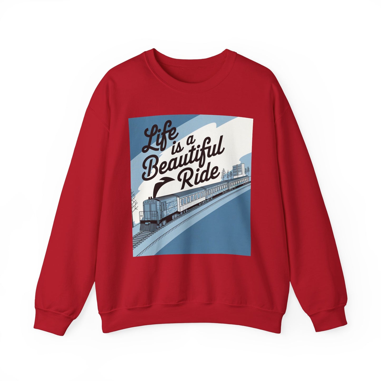 Life Is A Beautiful Ride Unisex Heavy Blend™ Crewneck Sweatshirt Gildan 18000