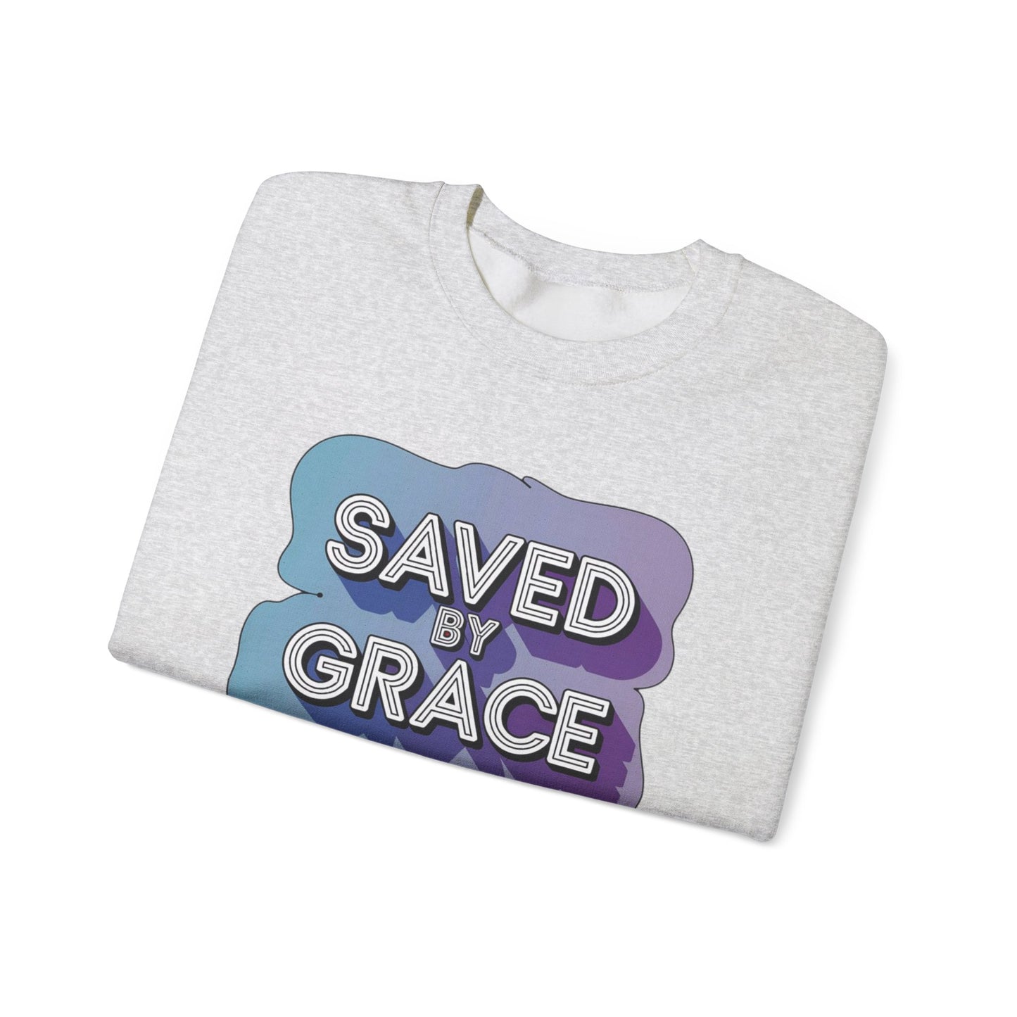 Saved By Grace  Unisex Heavy Blend™ Crewneck Sweatshirt