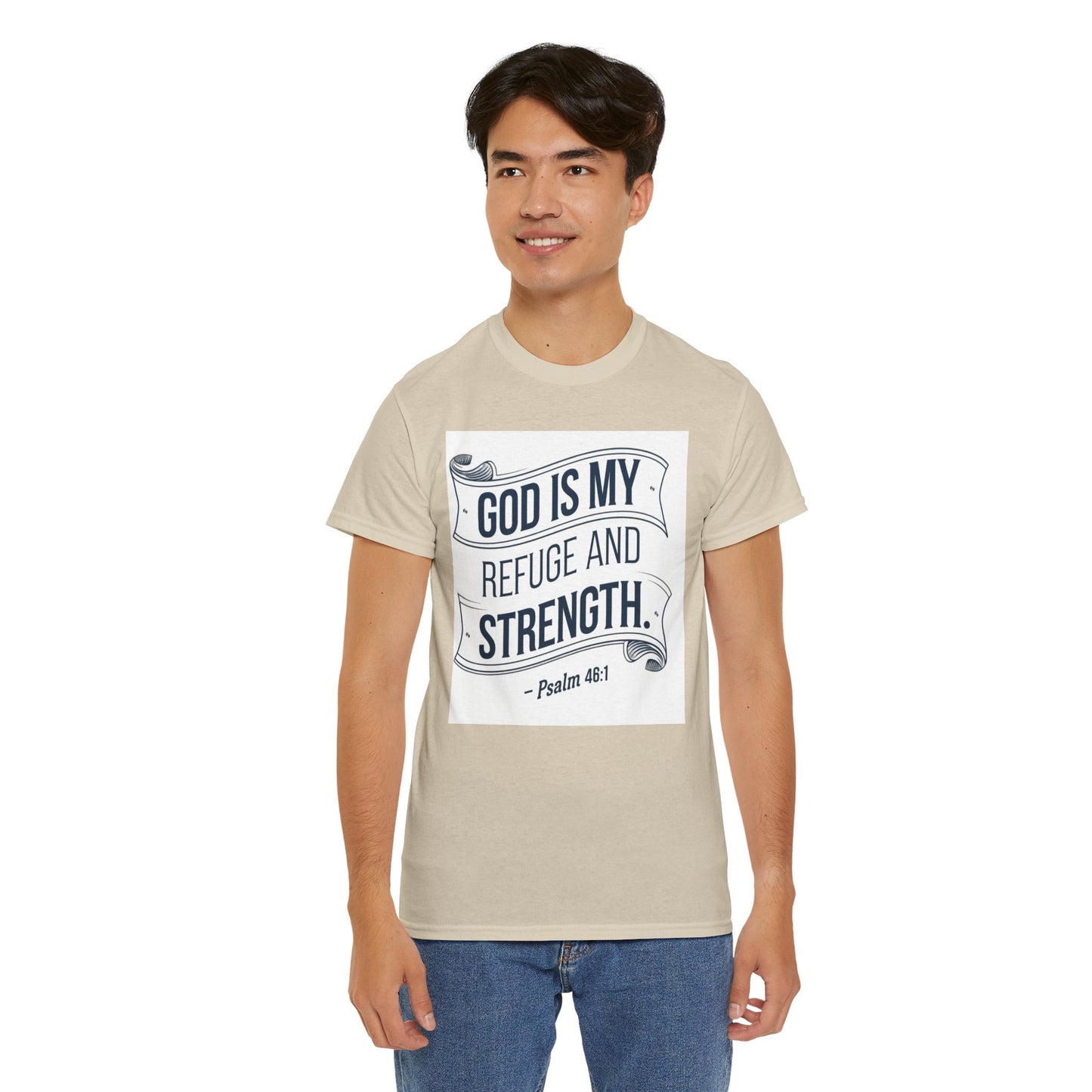 GOD Is My Refuge and Strength Unisex Heavy Cotton Tee Bella + Canvas 5000