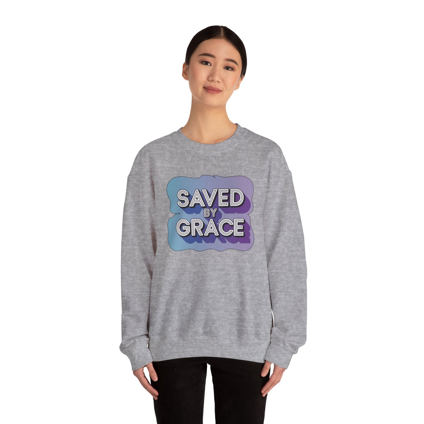 Saved By Grace  Unisex Heavy Blend™ Crewneck Sweatshirt