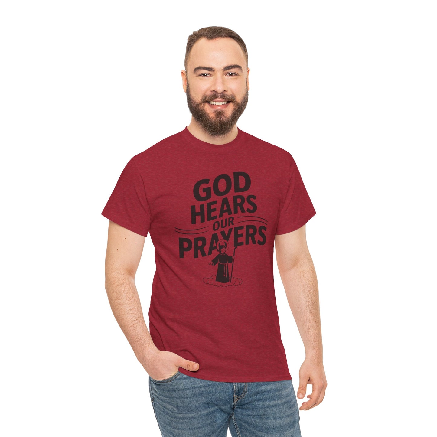 GOD Hears Our Prayers Unisex Heavy Cotton Tee