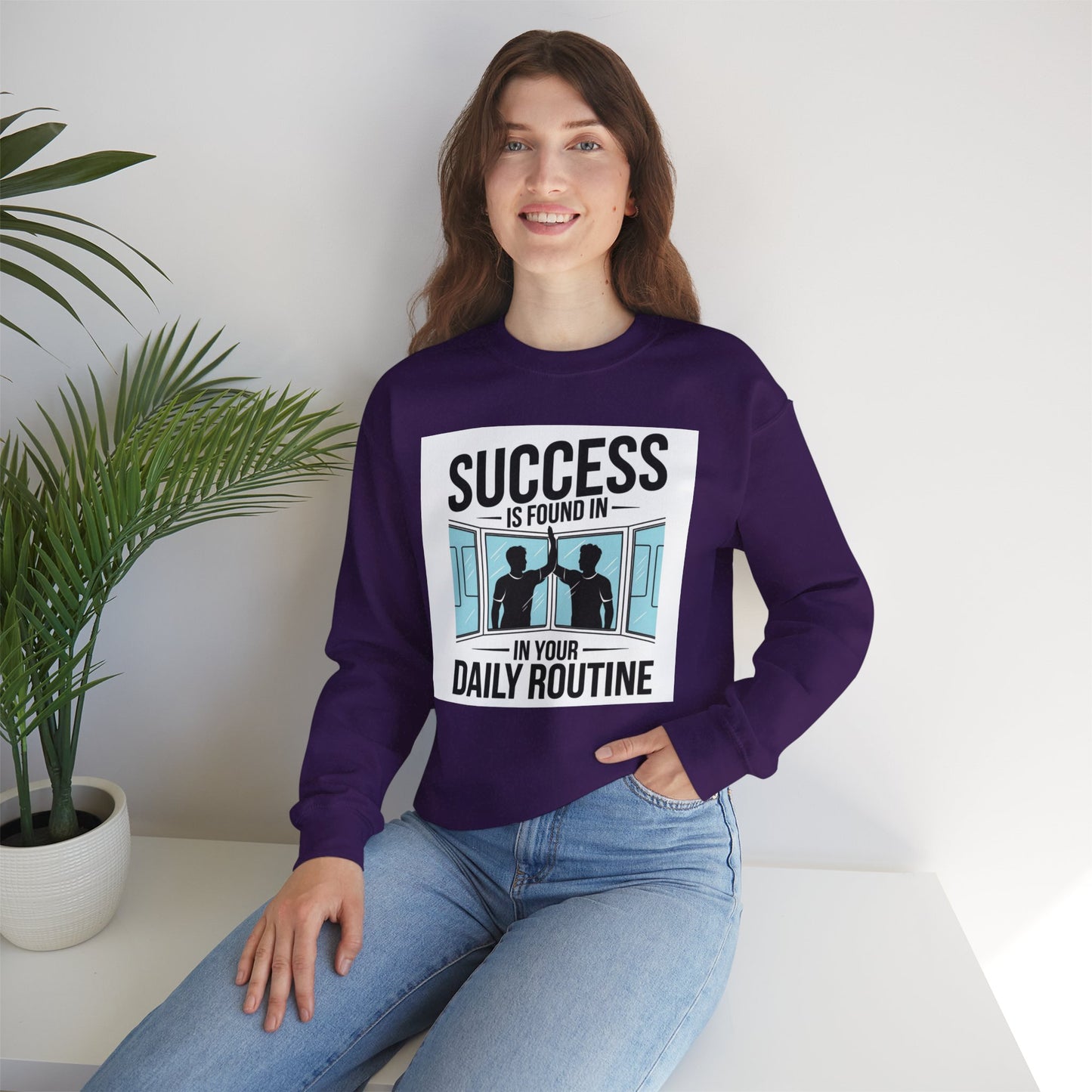 Success Is Found In Your Daily Routine Unisex Heavy Blend™ Crewneck Sweatshirt