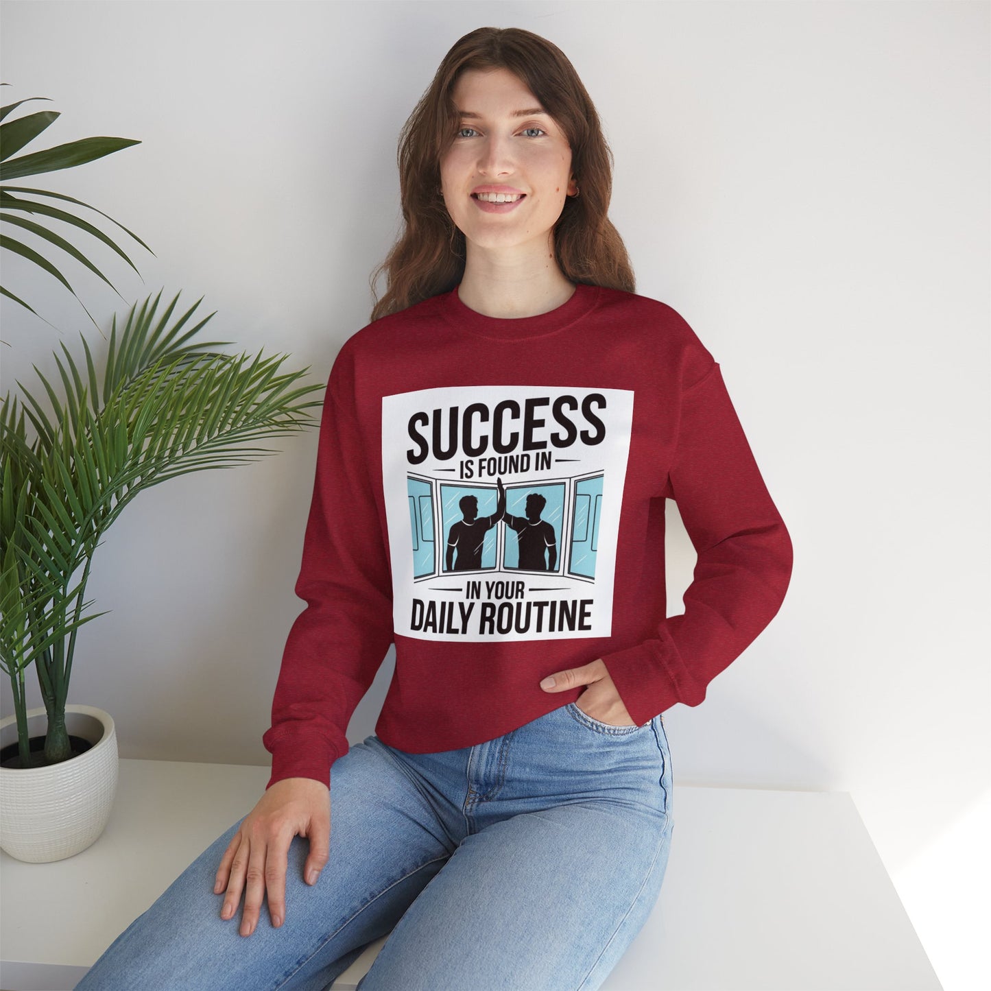 Success Is Found In Your Daily Routine Unisex Heavy Blend™ Crewneck Sweatshirt