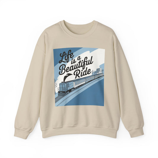 Life Is A Beautiful Ride Unisex Heavy Blend™ Crewneck Sweatshirt Gildan 18000