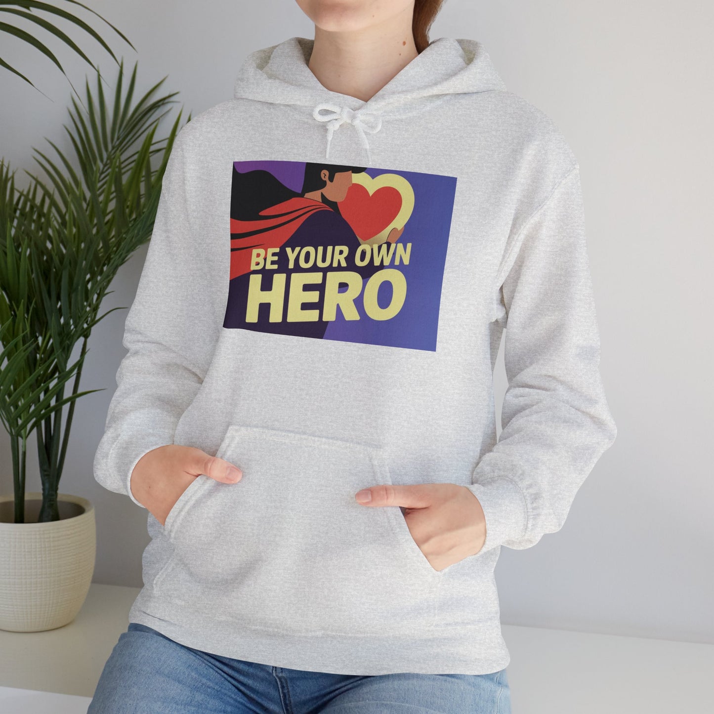 Be Your Own Hero Unisex Heavy Blend™ Hoodie, Hooded Sweatshirt Gildan 18500