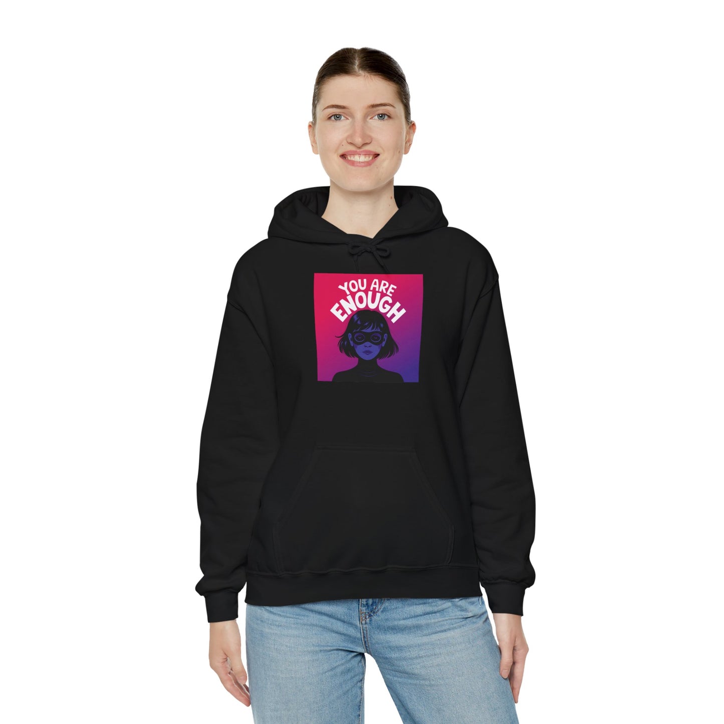 You Are Enough Unisex Heavy Blend™ Hoodie, Hooded Sweatshirt Gildan 18500