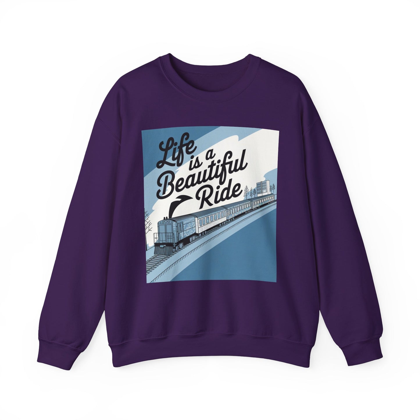 Life Is A Beautiful Ride Unisex Heavy Blend™ Crewneck Sweatshirt Gildan 18000