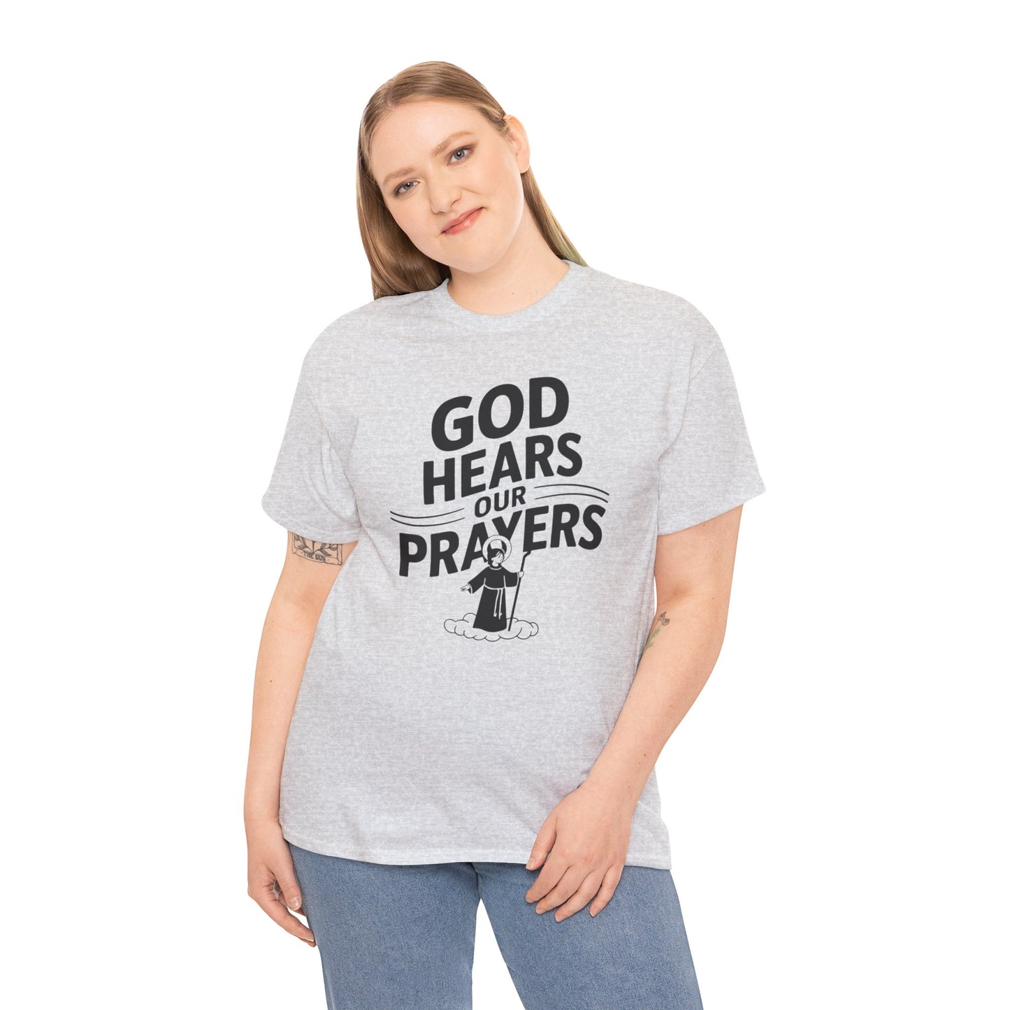 GOD Hears Our Prayers Unisex Heavy Cotton Tee