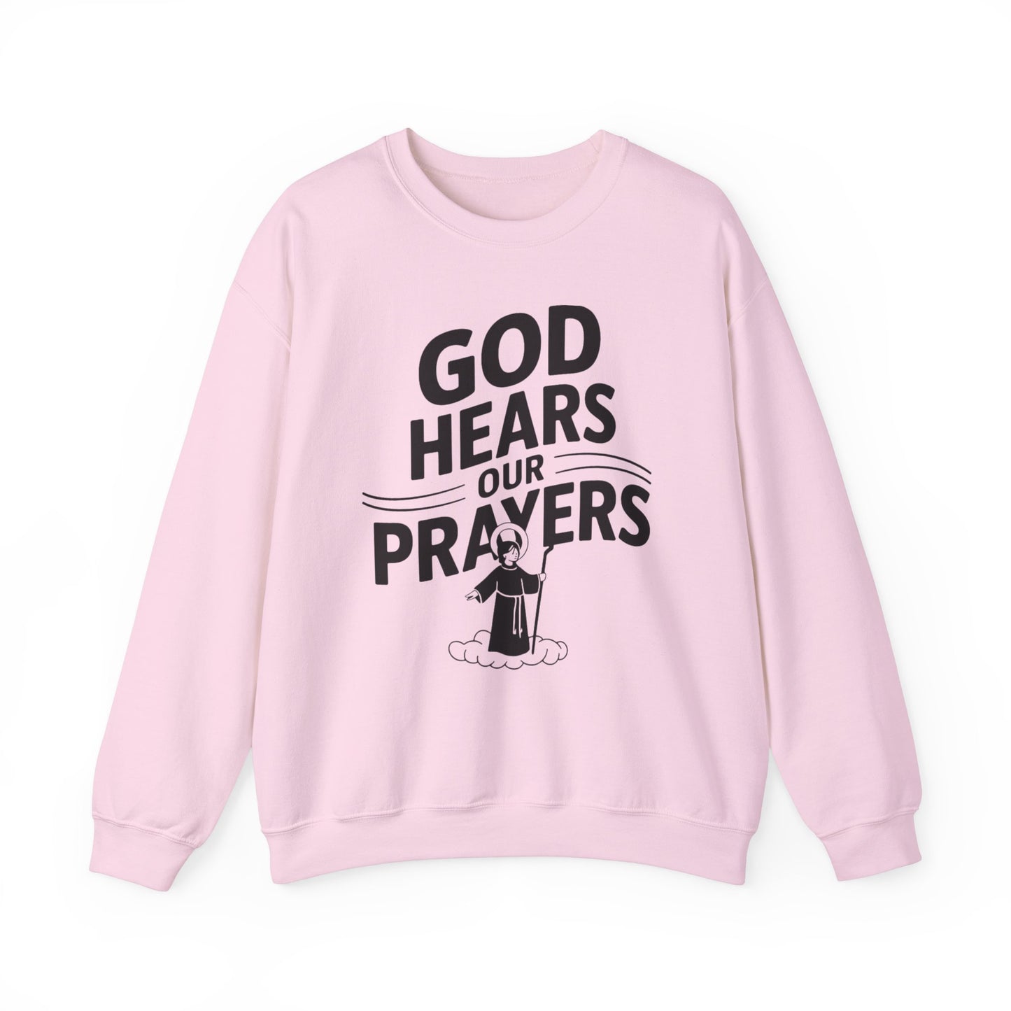 GOD Hears Our Prayers Unisex Heavy Blend™ Crewneck Sweatshirt