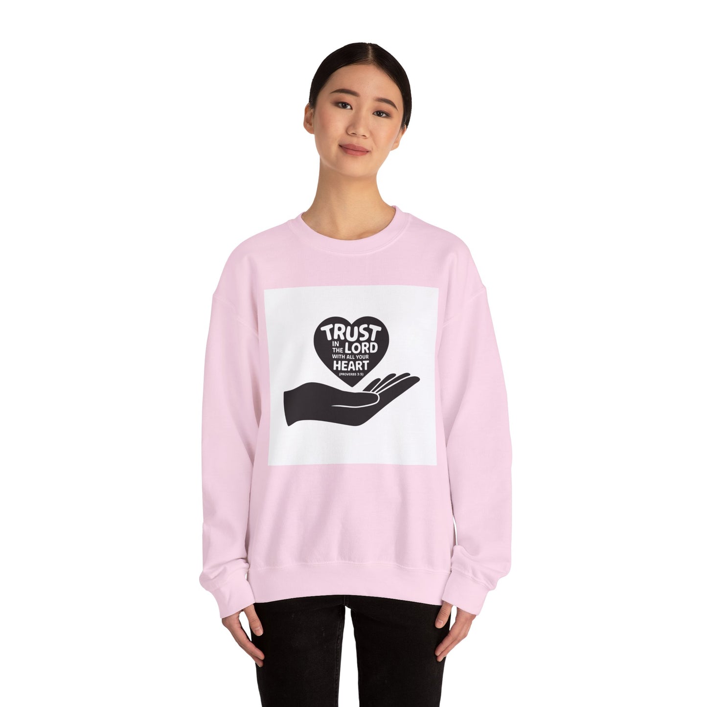 Trust In The LORD With All Your Heart  Unisex Heavy Blend™ Crewneck Sweatshirt